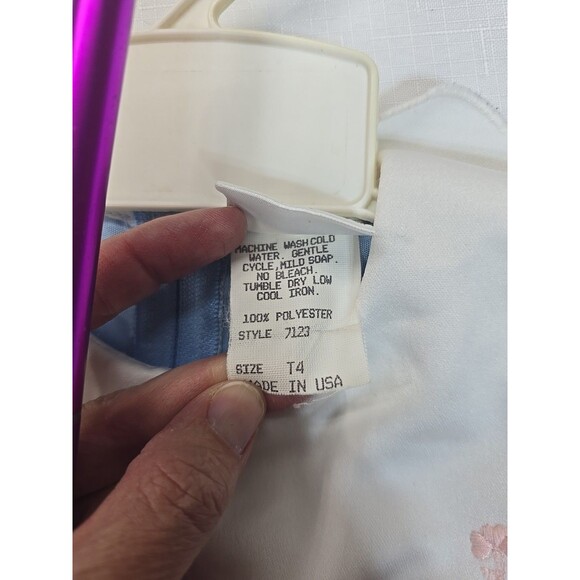 Vintage RUTH OF CAROLINA Girls Dress Sz T4 Short Sleeve Baby Blue USA **READ** - Picture 8 of 15